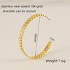 Retro Titanium Steel Adjustable C-Shaped Bangle - European & American INS Style Stainless Steel Women's Bracelet