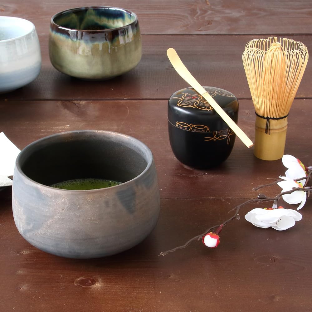 World Create Aika Hasami Ware Matcha 3-Piece Set with Gold Glaze, Size: Approx. W13.5 X D20 X H8.5 Cm, 14981