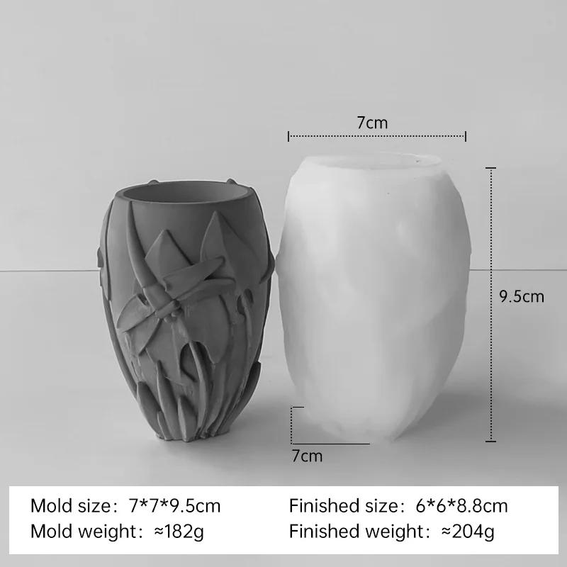 DIY Animal Relief Candle Jar Silicone Mold Handmade Plaster Candle Cup Clay Molds Gypsum Form Pottery Wax Making Home Decoration