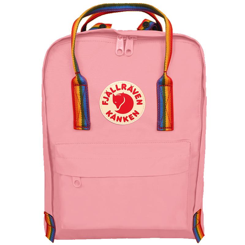 Fjallraven 16L Backpack Outdoor Bag Vinylon Pink & Rainbow Webbing Unisex 23620-312/907