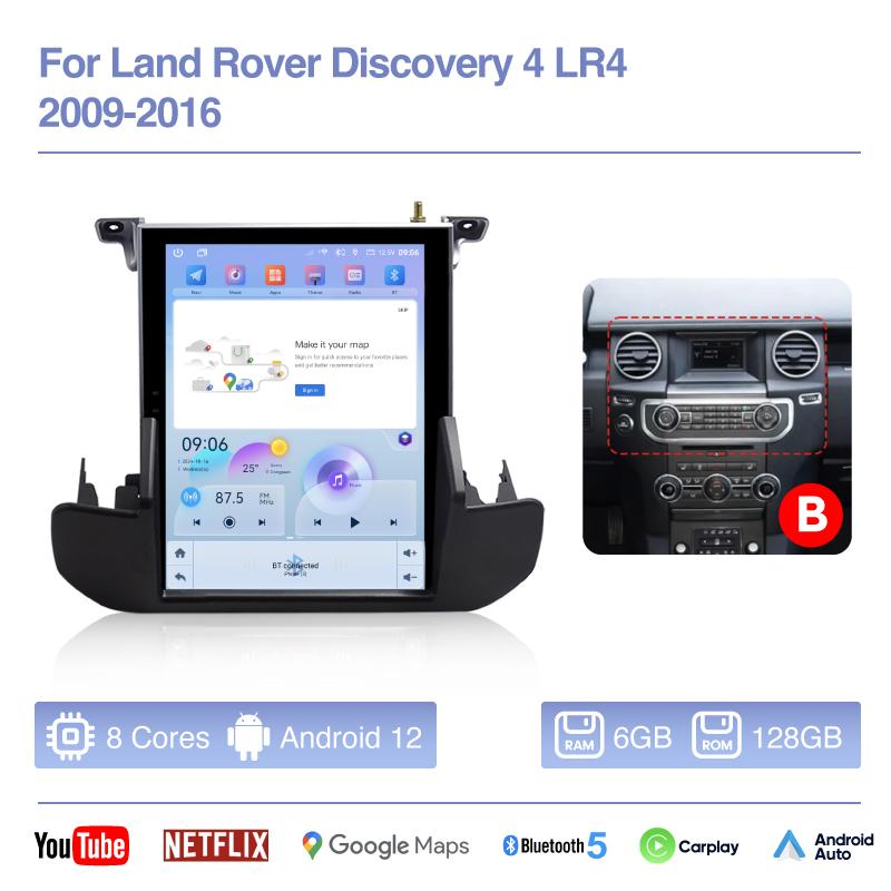 10.4 " Car multimedia Video player For Land Rover Discovery 4 LR4 2009-2016 GPS navigation Android12 Carplay 4G wifi 360camera