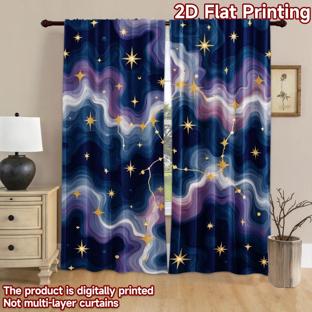 1pc 2D Flat Photography Backdrop Background Cloth Celestial Swirling Stars 100% Polyester Family Party for Holiday Party Home