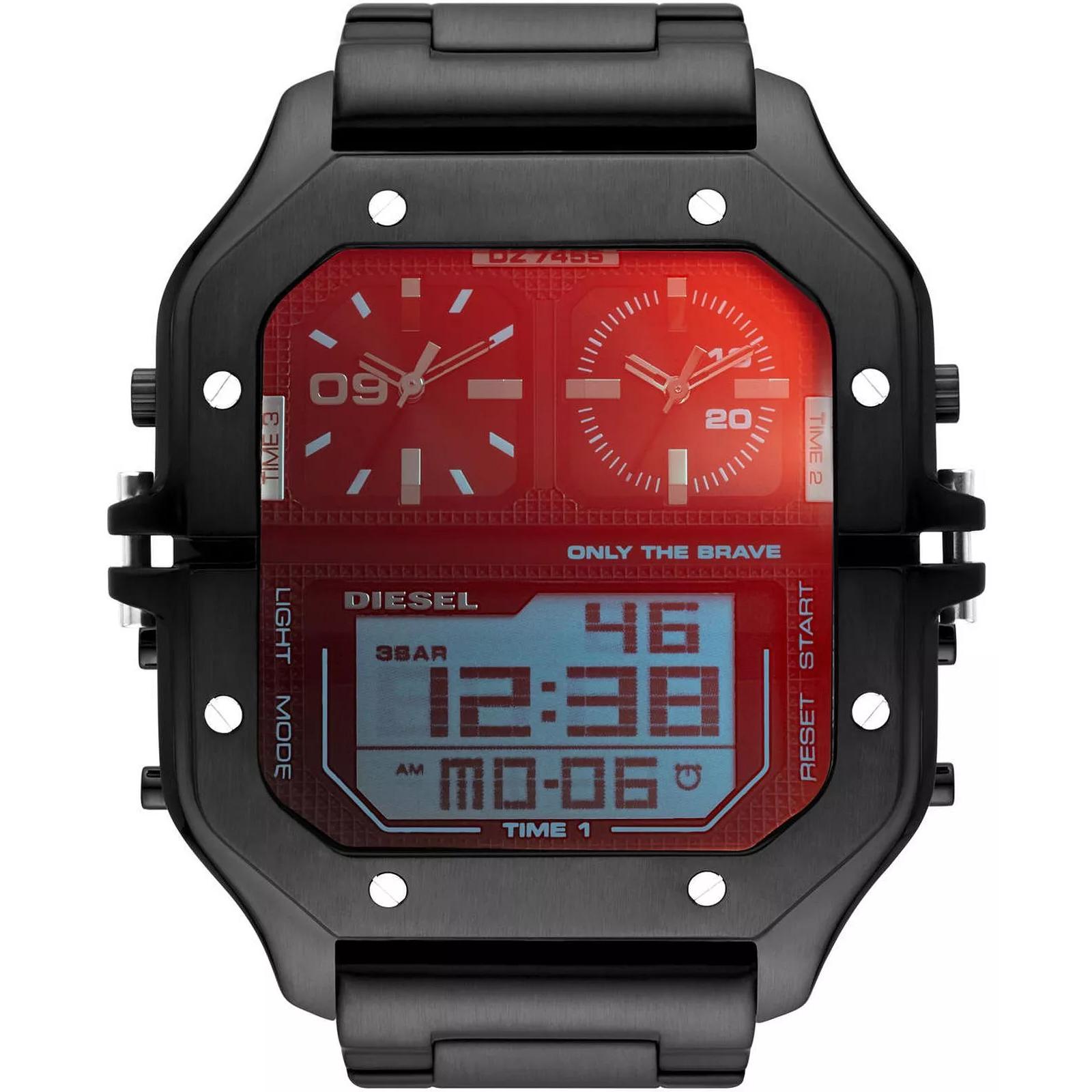 Diesel Men`s Clasher Analog-Digital Watch Black