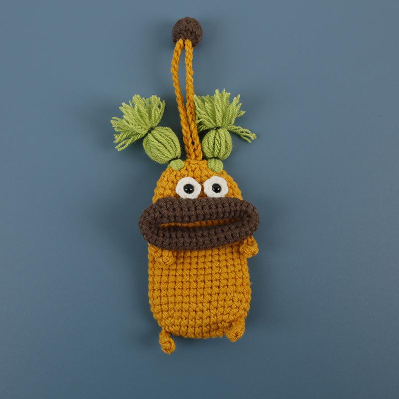 Funny Sausage Mouth Doll Series Crochet Bag Keychain For Car Keys Holder Knitting Doll Keyrings For Key Storage Custom Accessory