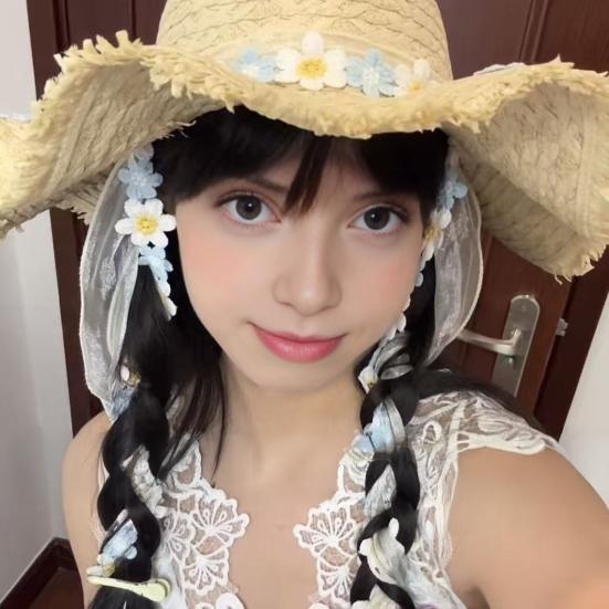 Yousheng Versatile Beach Hat, Lace Tie Straw Sun Hat with Windproof Flower Strap, Lightweight Breathable Summer Travel Hat
