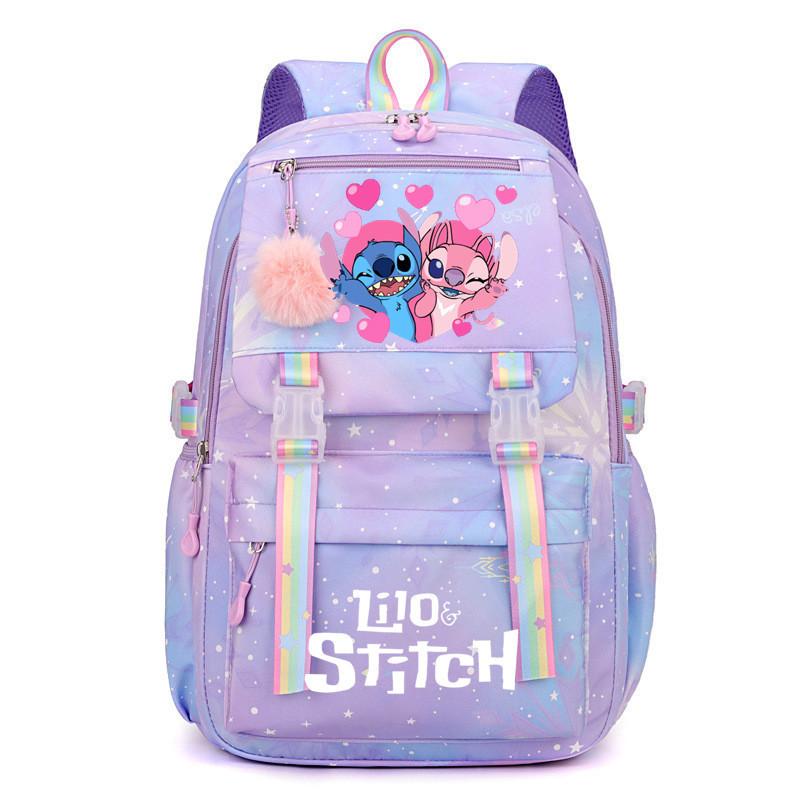 Lilo & Stitch Backpack for Kids Boys Girls, Large Capacity School Bag, Cute Cartoon Daypack, Blue