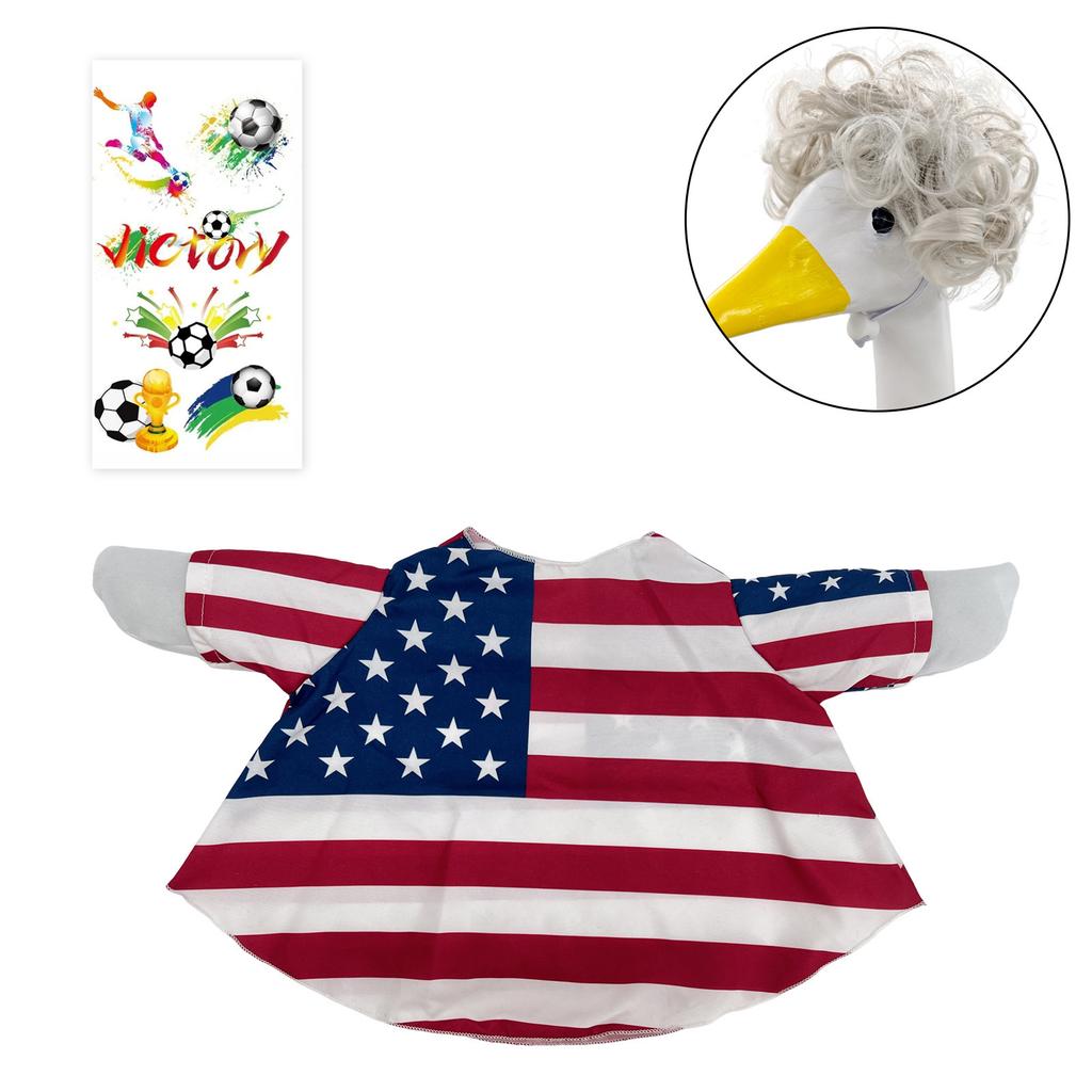 Patio Lawn Goose Costume Set with National Flag Design Includes Decorative Outfit and Accessories for Outdoor Yard Decoration