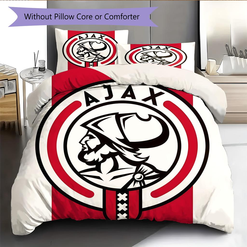 Amsterdamsche Football Club Ajax2 Pattern Bedding Quilt Set Home Decoration Gift (1 * Duvet Cover + 2 * Pillowcase Without Core)