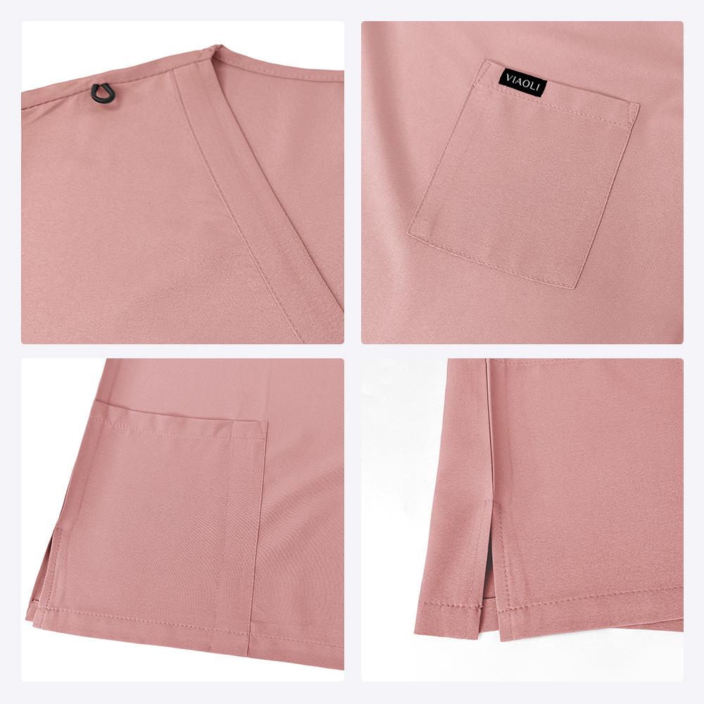 Women's Short-Sleeve Scrub Suit for Surgery and Skin Management