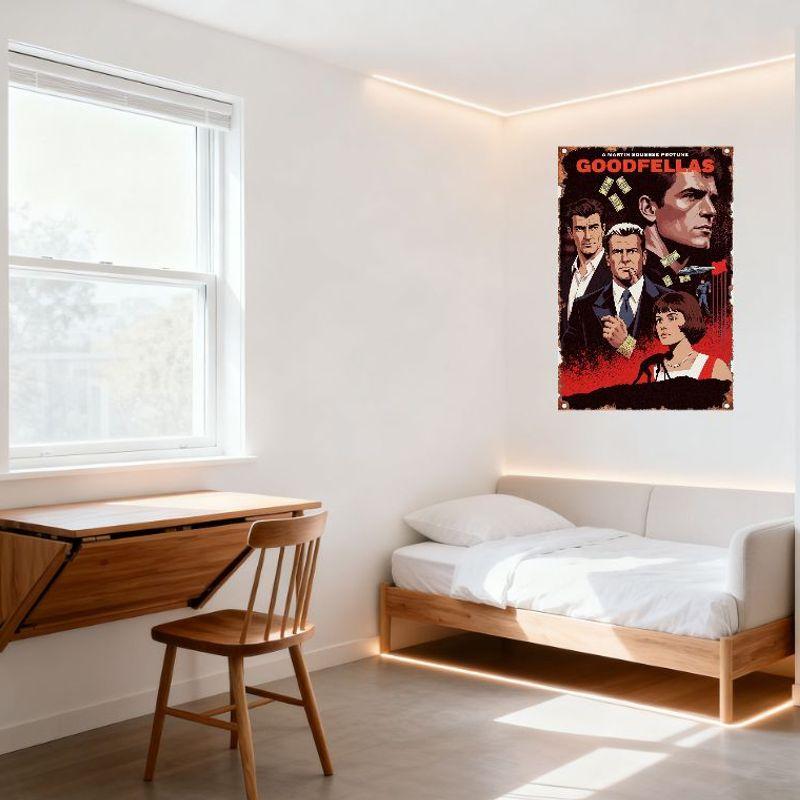 Goodfellas Retro Movie Poster Metal Tin Sign Vintage Gritty Gangster Crime Art Wall Decor for Man Cave Bar Cafe Home Office