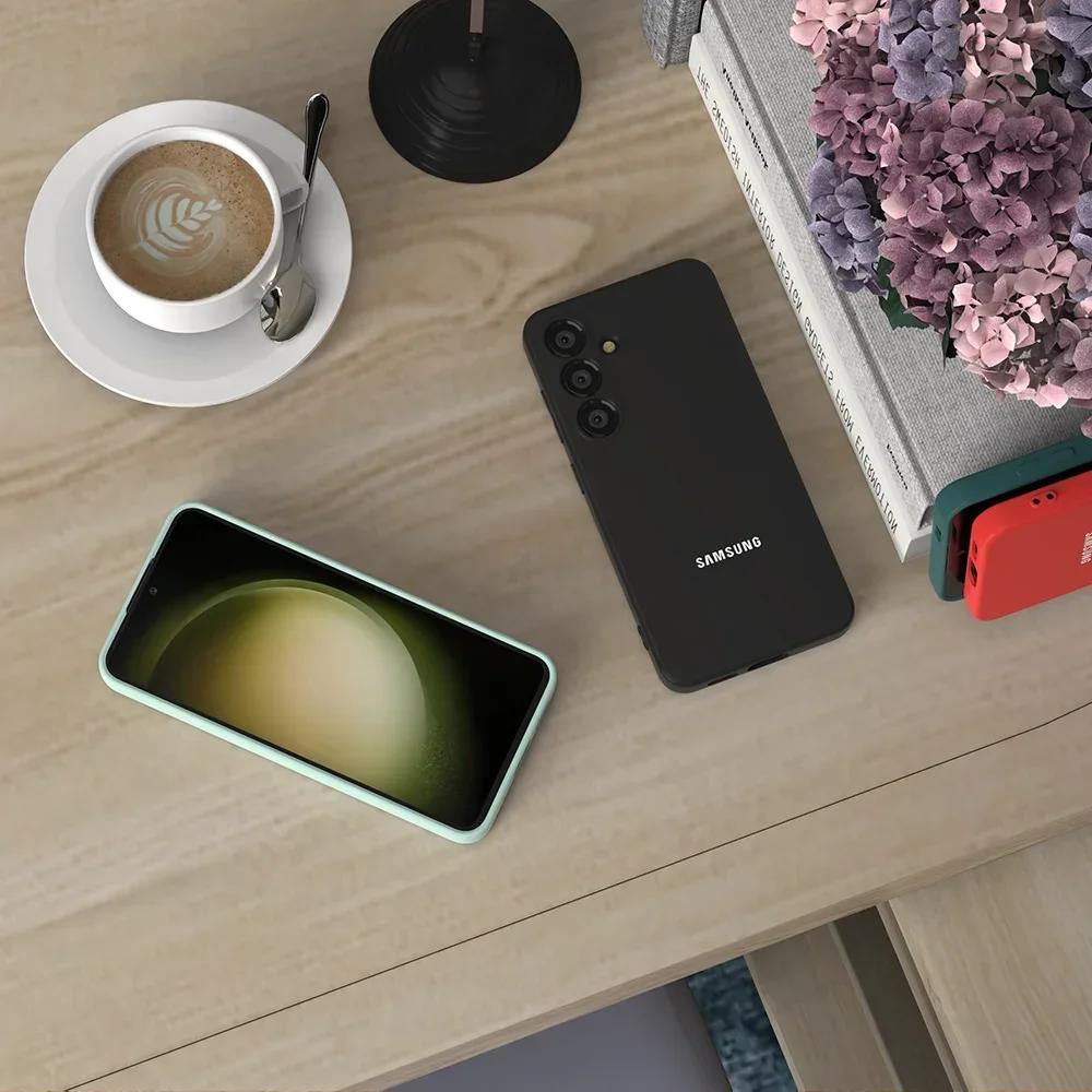 Pour Samsung Galaxy S25 S25Plus S25Ultra S25Edge S24 S23 S22 S21 FE Ultra Coque Arrière de Téléphone en Silicone Liquide Souple Anti-Choc