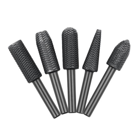 5Pcs Grinding Head, High-Strength Carbon Steel Rasp Set with Sharp Edges, for Wood Polishing Deburring And Hole Expansion