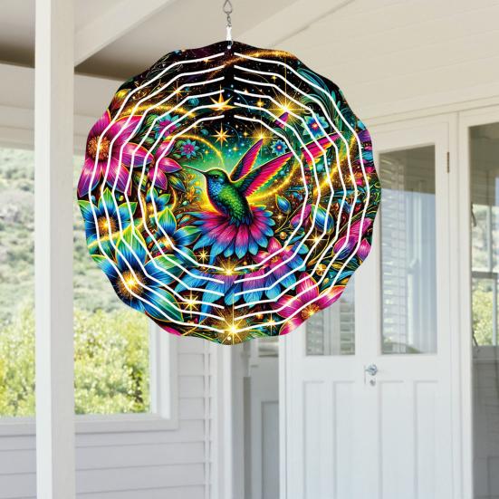Dragonfly Wind Spinner Bird Kinetic Spinner Hanging Animated Wind Spinner with 3D Animation Effect for Outdoor Yard Garden Decoration