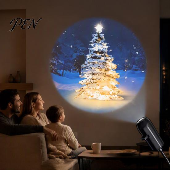 Adjustable Angle Projector Christmas Halloween Projector, 3/6/10 Festive Scenes, 5D Holographic Night Light Family Party Decoration Flexible Gooseneck