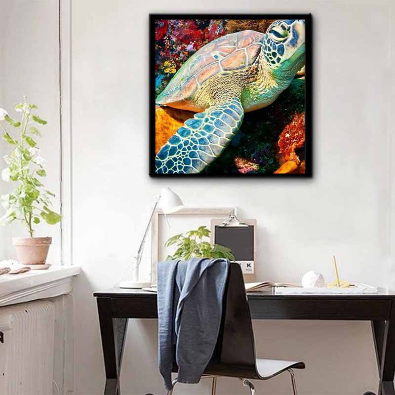 New Arrival 5D DIY Full Circle Diamond Painting "Turtle" Embroidery Cross Stitch Home Decor Gift