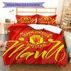 Man Utd Bedding Quilt Set Quilt Cover Pillowcase Home Decoration Birthday Gift (1 * Duvet Cover + 2 * Pillowcase, Without Core)