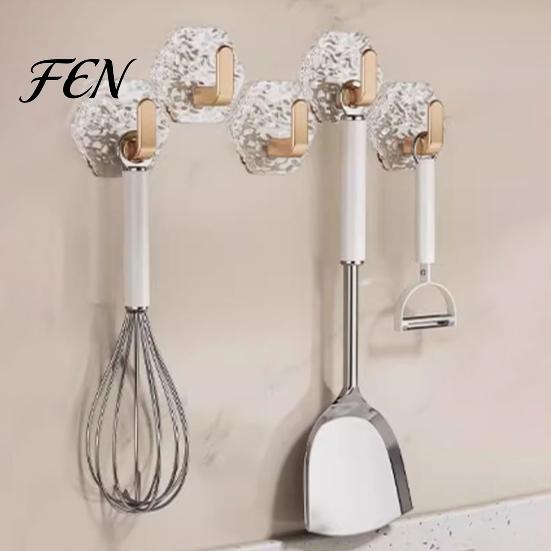 Modern Decor Hooks Acrylic Adhesive Hooks, Hexagonal Wave Shape, No Drilling Easy Home Organization Installation Hook, Style Clear for Bathroom