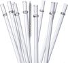 10 Stück wiederverwendbare Strohhalme mit 1 Bürste, 26,7 cm lange Tritan Hartplastik-Strohhalme für 470 ml - 950 ml Becher, Gläser, YETI