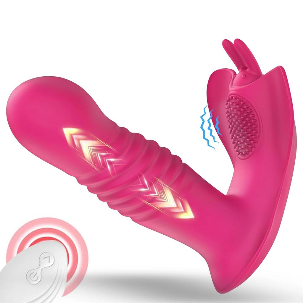 Vibrator Female Masturbator Telescopic Vibrating Panty Dildo Butterfly Vibrator Vagin Stimulater Wearable Vibrator Sex Toy