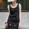 Women's Elegant 100% Acetate Lace Patchwork U-Neck Vest Top