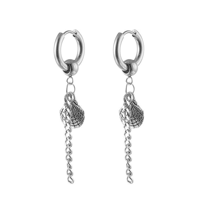 

Серьги-кольца в стиле панк из нержавеющей стали, серьги-кольца для мужчин и женщин, уличная вечеринка, раковины, ювелирные изделия, подарки для друзей серебряный