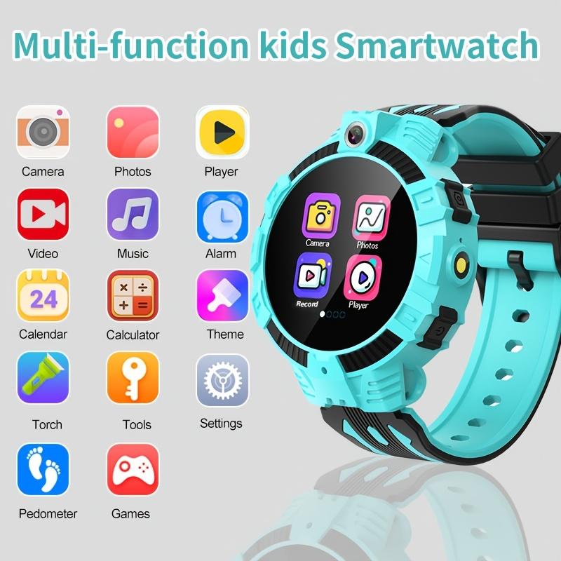 Reloj Inteligente para Niños de 1.44" con Pantalla Táctil, 14 Juegos, Cámara, Reproductor de Música, Alarma, Podómetro y Linterna – Regalo de Reloj Educativo para Niños de 3 a 12 años