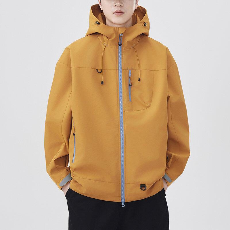 Spring Autumn Men's Youthful Vitality Hooded Jackets Loose Outdoor Windproof Waterproof Jacket Male Jogging Sports Outwear Coats