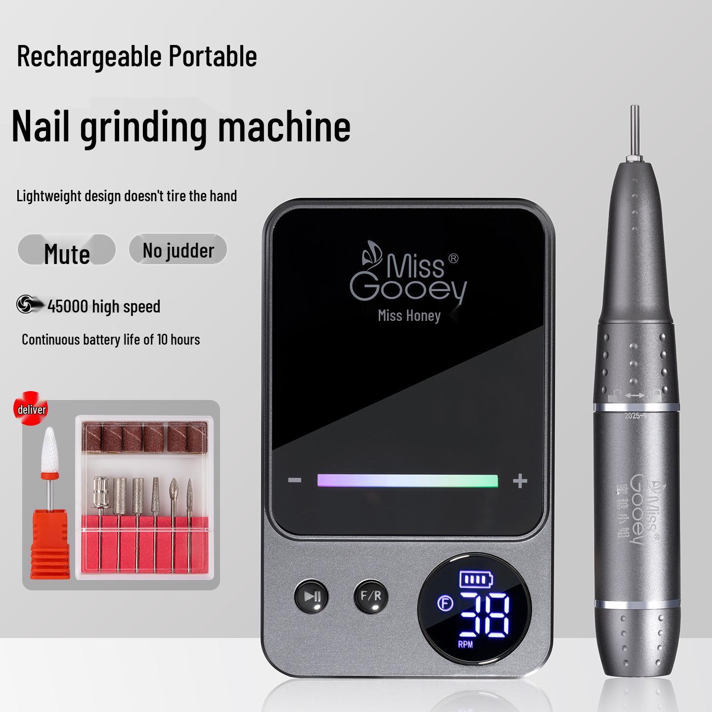 

Silent Rechargeable Nail Grinder & Cuticle Remover – Long-lasting Battery for Professional Salon Use