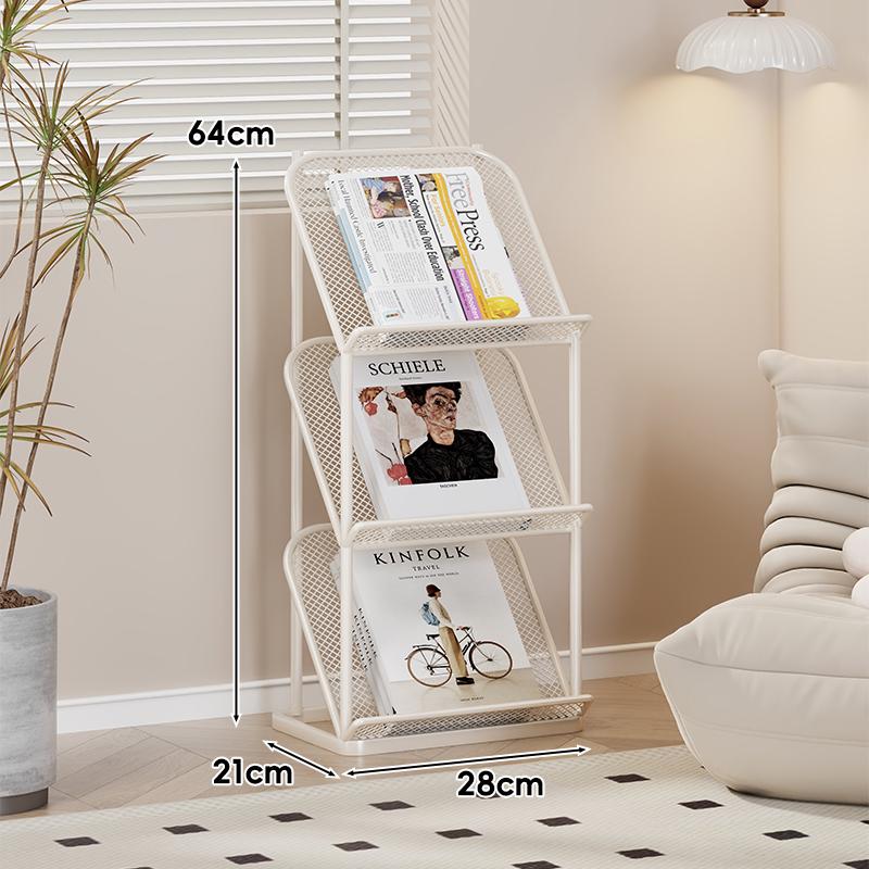 Floor-Standing Wrought Iron Magazine & Brochure Display Rack