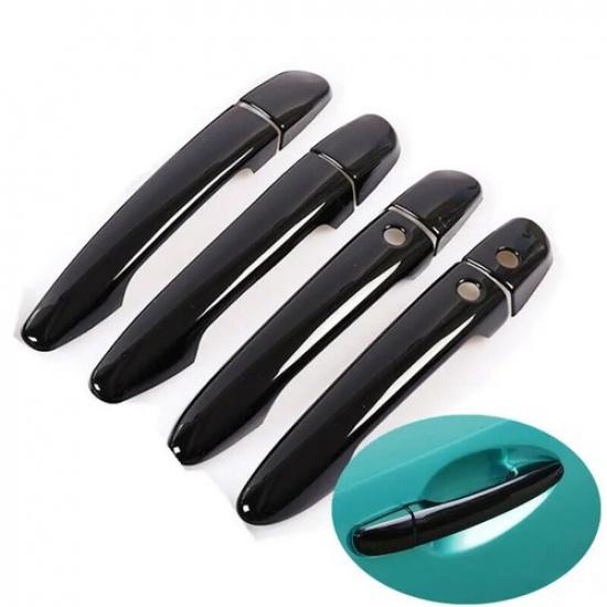 8Pcs Glossy Piano Black Car Door Handle Cover Trim For Mazda 2 Demio 3 5 Premacy