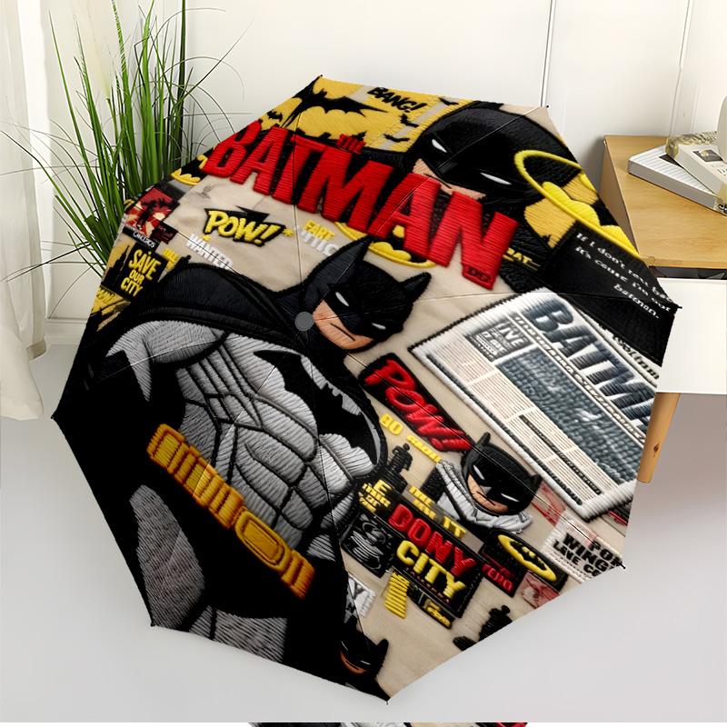 Batman Print Automatic Open Close Umbrella, Portable Foldable Umbrella, for Outdoor Commute Camping Trip, Ideal Birthday Gift