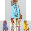Womens Midi Dress Sleeveless Boho Beach Casual Floral Sundress Perfect For Summer