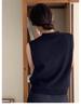 Women's Wool Vest: Autumn Winter V-Neck Cardigan with Cashmere, Loose Sleeveless Design, Shoulder Pads, Knitted Sweater.