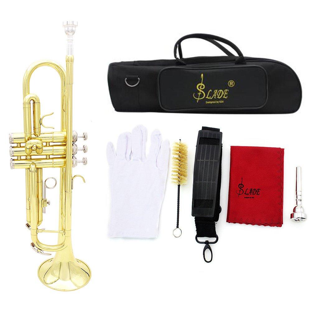 Sasuori 5-Piece Beginner's Trumpet Set, Bb/B Flat, Brass