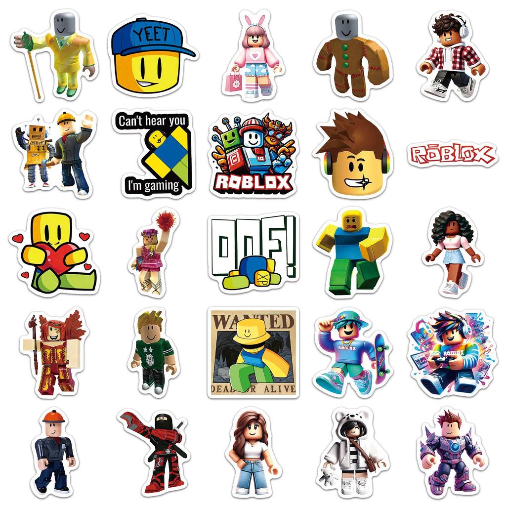 50 Creative Roblox Cartoon Stickers for Headphones, Refrigerator, Desktop