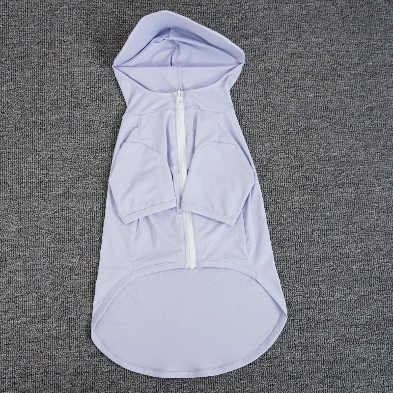UPF 50 Pet Sun Protection Coat Large Dogs Breathable Iced Silk Hooded Jacket In Turquoise Plum Gray