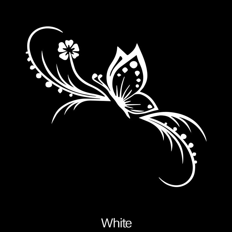 Fashion Butterfly Flowers Car Stickers Decoration Floral Art Reflective Vinyl Decals Car Motorcycle Decoration Accessories