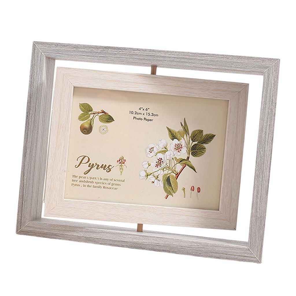 Double Sided Photo Frame 6 Inches Multiple Angles View 360 Degree Rotating Frame For Easy Photo Switching And Styling