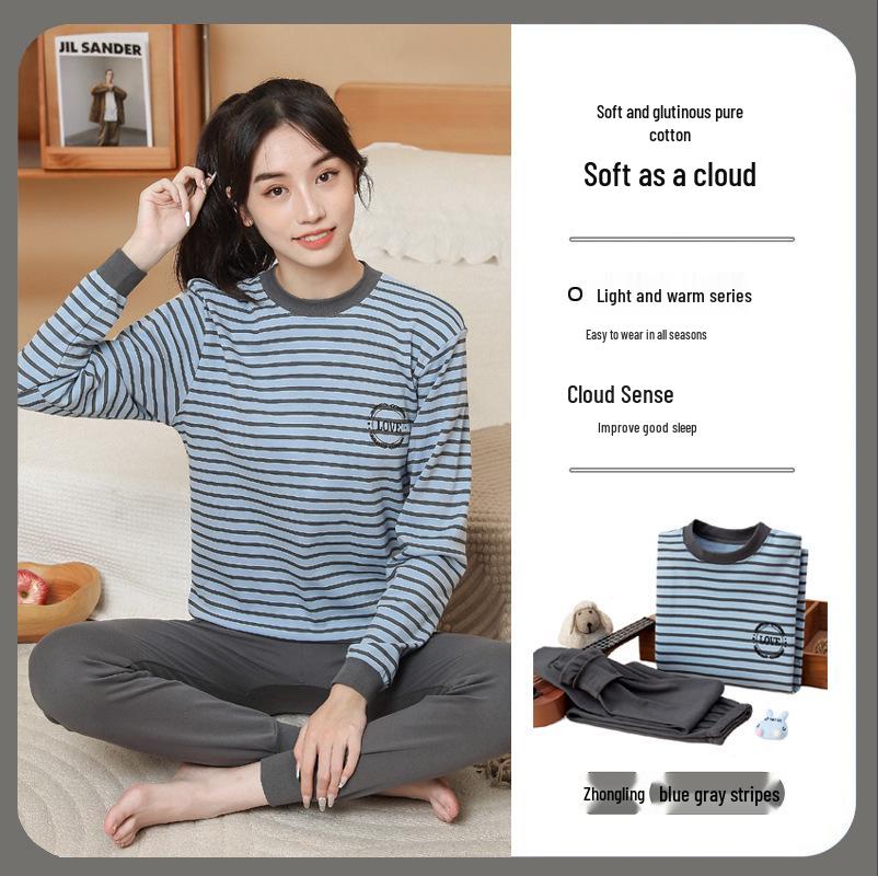 Termounderställ för barn: Bomullsunderställspyjamas för pojkar och flickor för höst och vinter