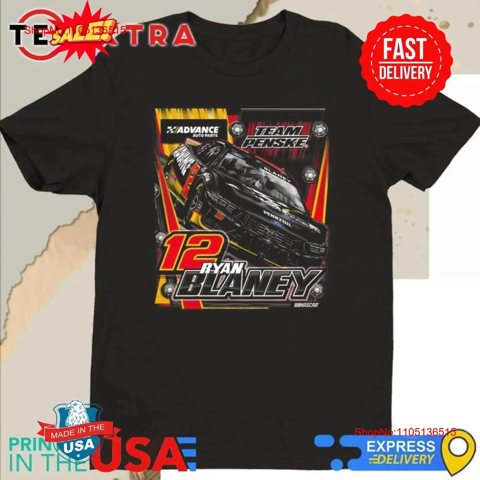 Team Penske Charcoal Ryan Blaney Advance Auto Parts 2025 T Shirt vintage Washed Breathable fashion Versatile Soft Casual S разноцветный