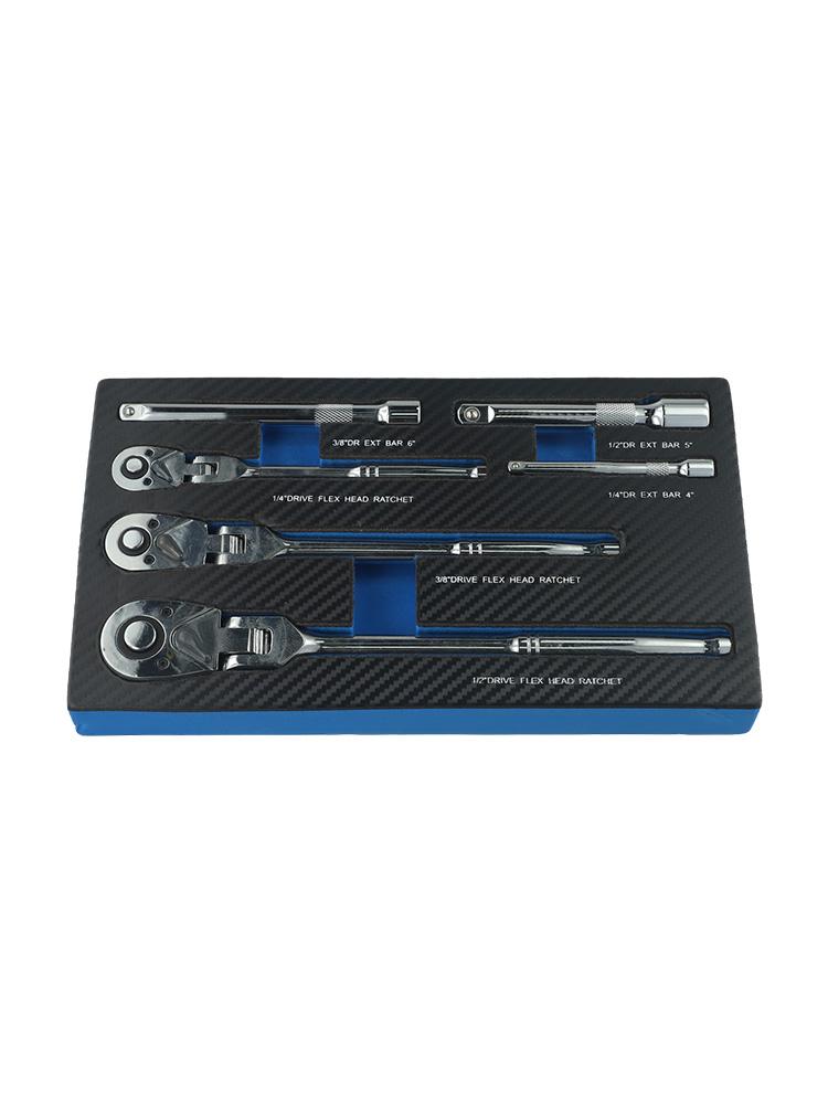 6PC 72 Tooth Ratchet Wrench Set for Flex Head Includes 1/4 3/8 1/2 Inch Drives Designed for Accessing Tight Spaces Easily