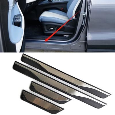 4PCS Plastic Stainless Steel For -2024 Chery OMODA 5 Car Accessories Auto Door Sill Pedal Welcome Scuff Plate Cover