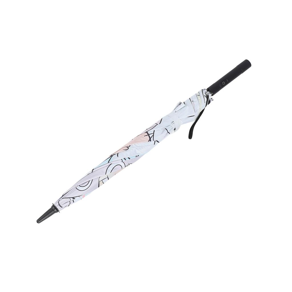 Fan Umbrella 8 Ribs Straight Handle Rechargeable Vinyl Pongee Fabric with Cooling Fan Sun Rain Umbrella for Outdoor