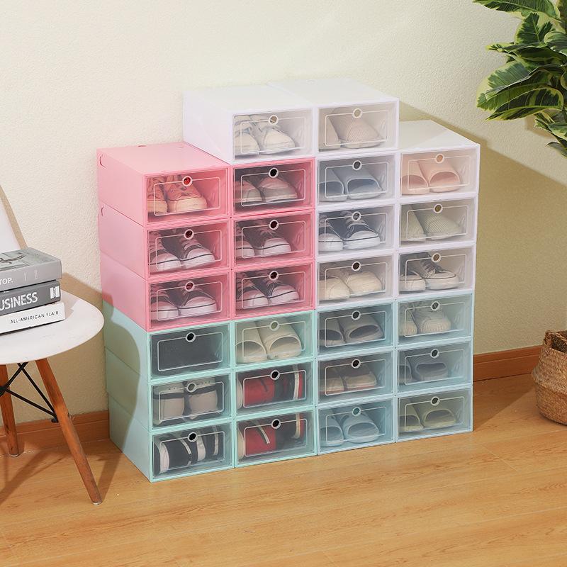 8 Pc Transparent Plastic Shoe Box, Dustproof and Moisture-proof, Home Storage, Simple Installation, Easy To Store and Move Avail