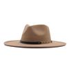 European and American Big-brimmed Jazz Hat, Autumn and Winter Men's and Women's British Woolen Hat, Convex Top Felt Top Hat