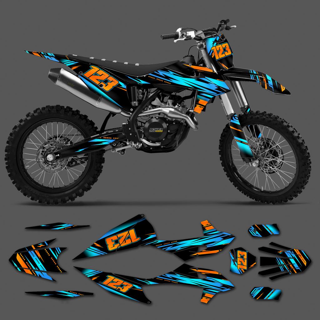 PowerZone Custom Team For KTM SX SXF MX 2019 2020 2021 2022 EXC XCW Enduro 2020-2023 125 to 500cc Graphics Decals Stickers Kit