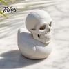 Novelty Spooky Cute Figurine 3D Printed Skull Duck Ornament, Gothic Figurine, Creative Modern Home Decor Halloween for Office Bedroom Living
