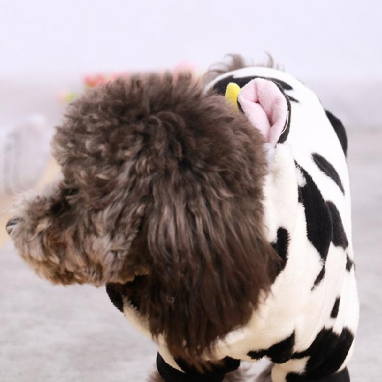 Hooded Dog Winter Coat Cow Pullover for Cold Weather Four-Legged Clothing