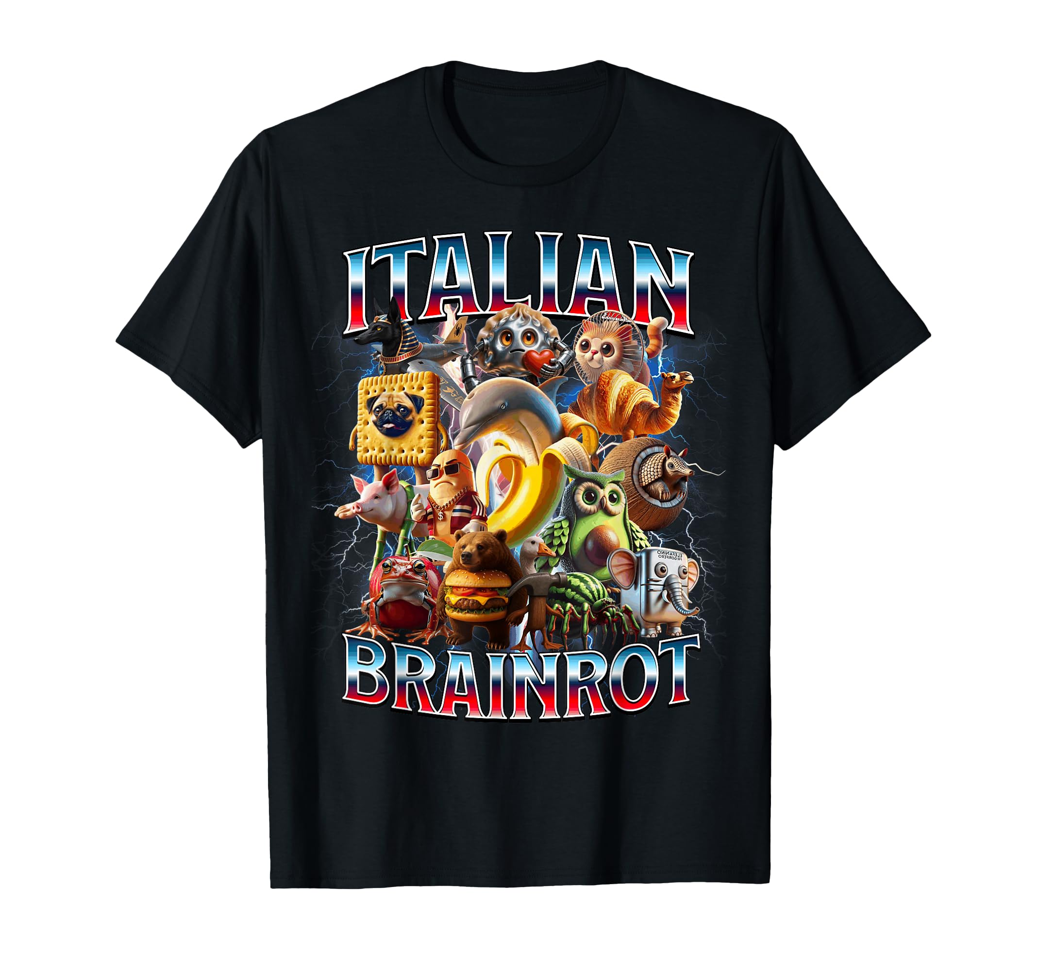 

Italian Brain Italian Brain Lot Chatter Funny Meme T-Shirt