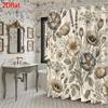 Eleganter Blumiger Botanischer Duschvorhang Polyester Wasserdicht Badezimmer Dekor Vorhang Wasserdicht Vintage Natur Design